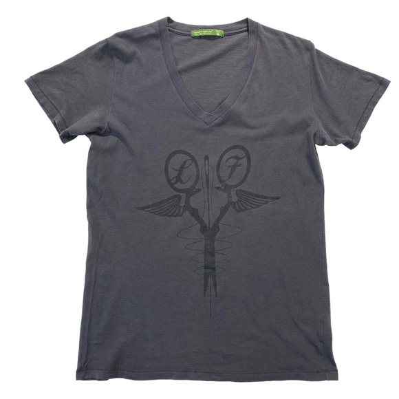 ALTERNATIVE earth Laura Flook Logo Print Organic Cotton T-Shirt in Gray Size S - Picture 6 of 6